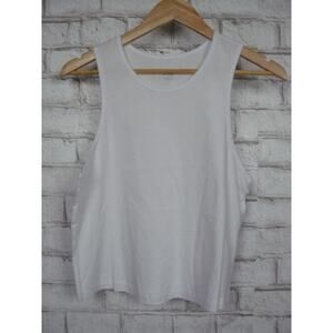 $58 Calme by Johnny Was Scoop Neck Tank Top in White Small NEW